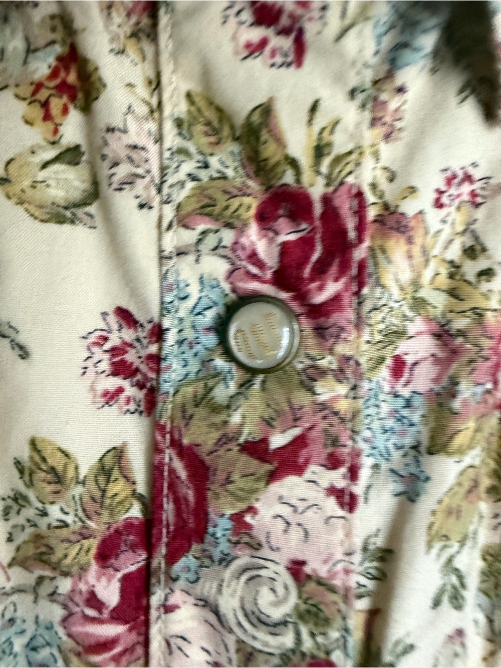 Wrangler Cream Shirt Rose Floral Print M pearl snap cotton long sleeve rodeo - Picture 4 of 7